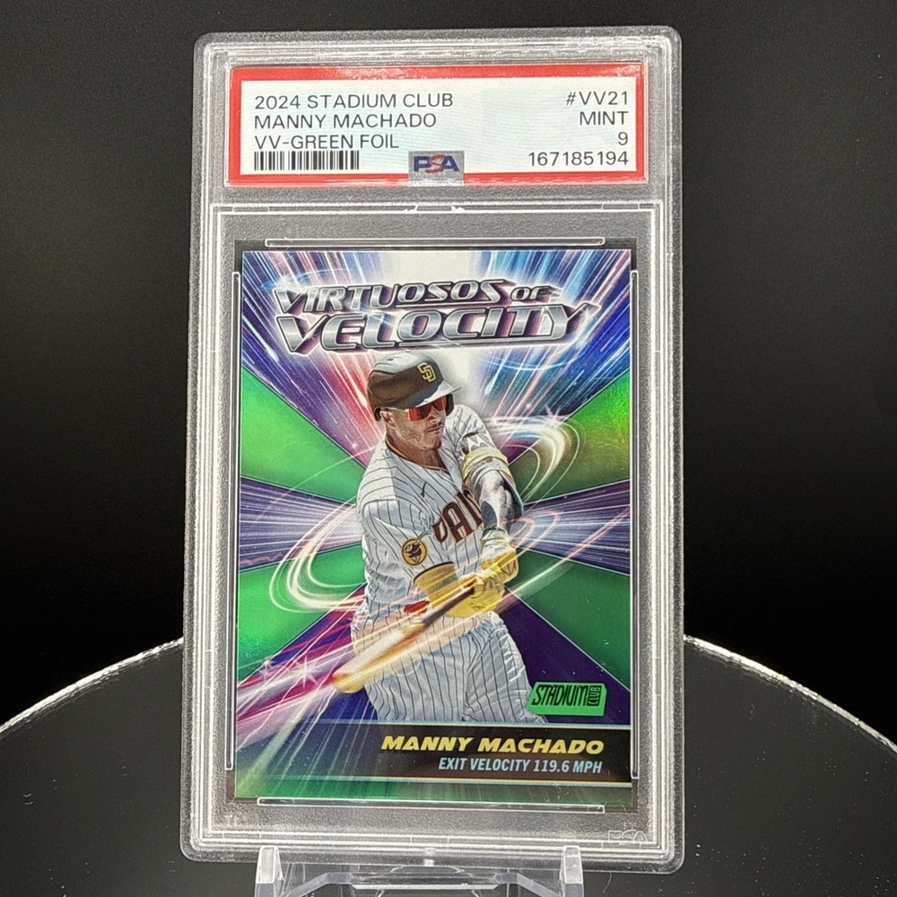 2024 Stadium Club Virtuosos of Velocity Manny Machado #VV21 Green 20/50 PSA 9